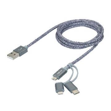  CABLE 3EN1 MICROUSB/USBC/LIGHT 