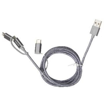  CABLE 3EN1 MICROUSB/USBC/LIGHT 