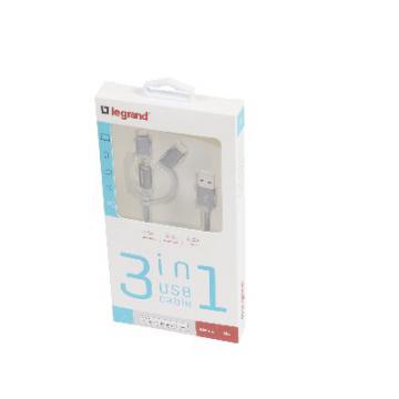  CABLE 3EN1 MICROUSB/USBC/LIGHT 