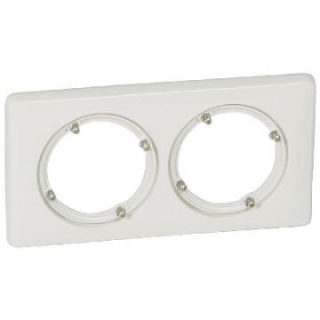  PLAQUE IP44 / 2 POSTES - BLANC 