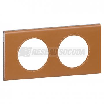  PLAQUE 2P CUIR CARAMEL 