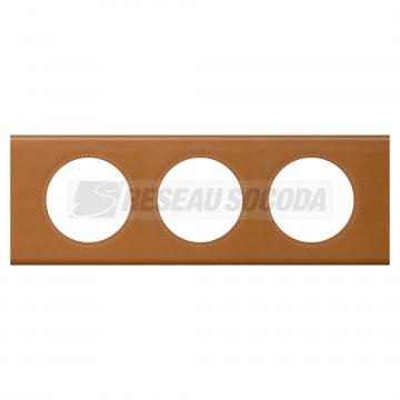  PLAQUE 3P CUIR CARAMEL 