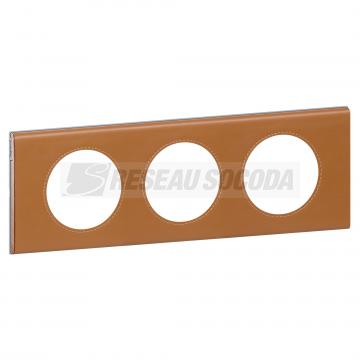  PLAQUE 3P CUIR CARAMEL 