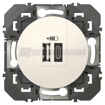  CHARG 2USB A+C 3A 15 W BLANC 