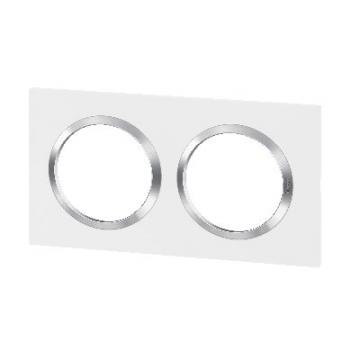  PLAQUE 2P BLANC CHROME 