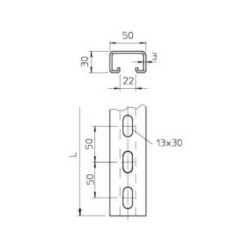  Rail profil MS5030P2000FT/200 