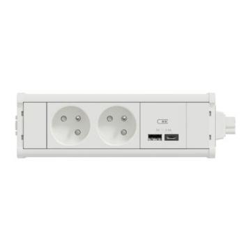  Module M 2PC+USB A+C - Blanc 