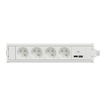  Module M 4PC+USB A+C - Blanc 