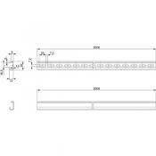  RAIL DIN ASYM 2M PERF 