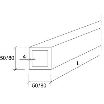  CM TUB 1,50M CARRE 50MM 