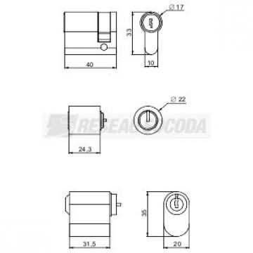  ADAPTATEUR P-SERRURE DIN 