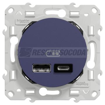  Prise double USB A+C COBALT 